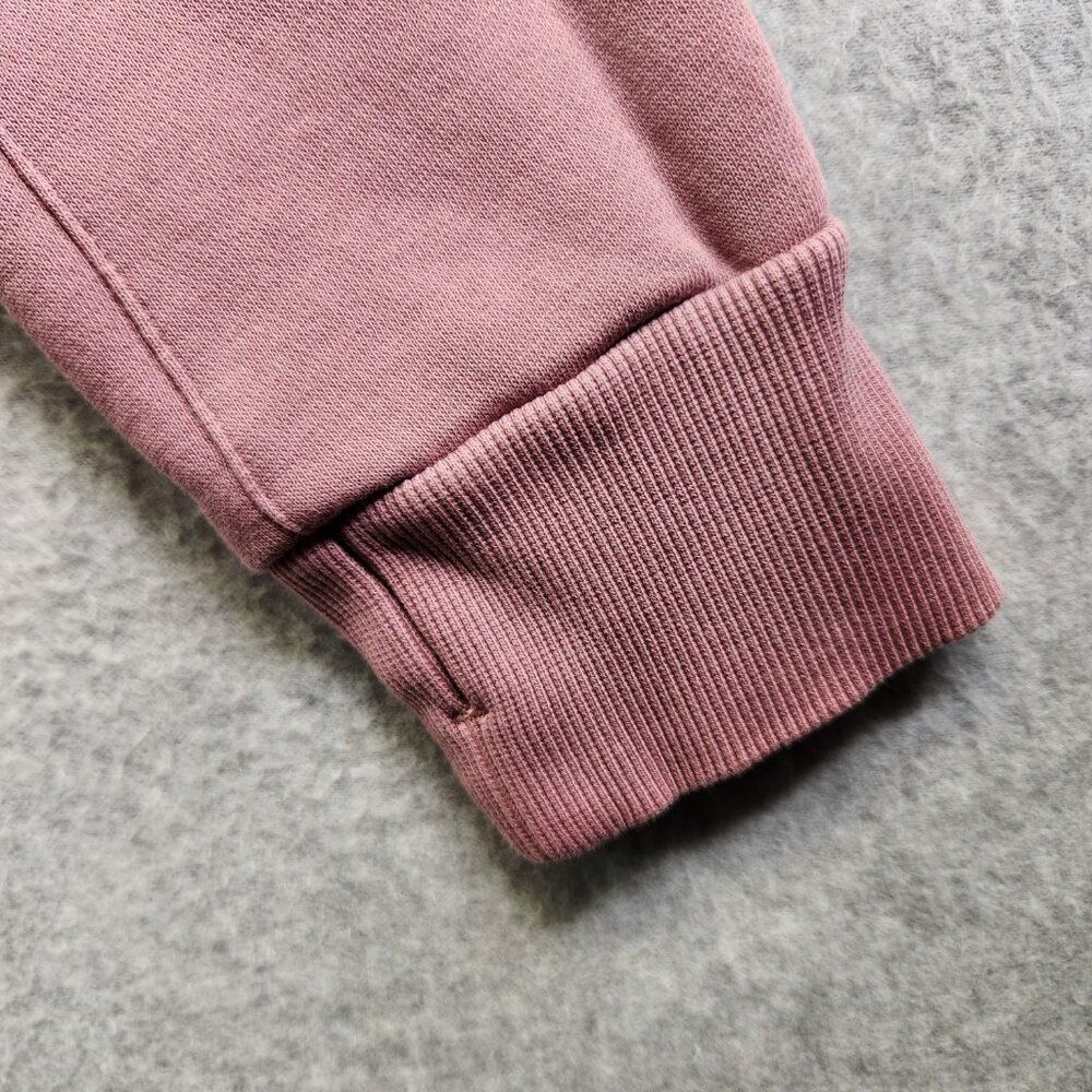 Buff Bunny Hoodie Womens M Pink Beyond Cowlneck Embossed Spellout Thumbholes - Picture 4 of 16